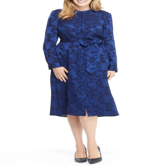 Gal Meets Glam Dresses & Skirts - NWT Gal Meets Glam Blue Frances Impress Damask Shirtdress 4